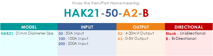 HAK21 (Bi-directional measurement), 0-5V Output